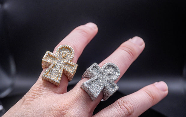 14k Solid Gold Ank Hip Hop Ring Round Cut Natural Diamonds Diamonds