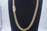$18000 14K Yellow Gold Cuban chain with Lock 9.7ctw Genuine Natural Diamonds