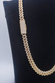 $18000 14K Yellow Gold Cuban chain with Lock 9.7ctw Genuine Natural Diamonds