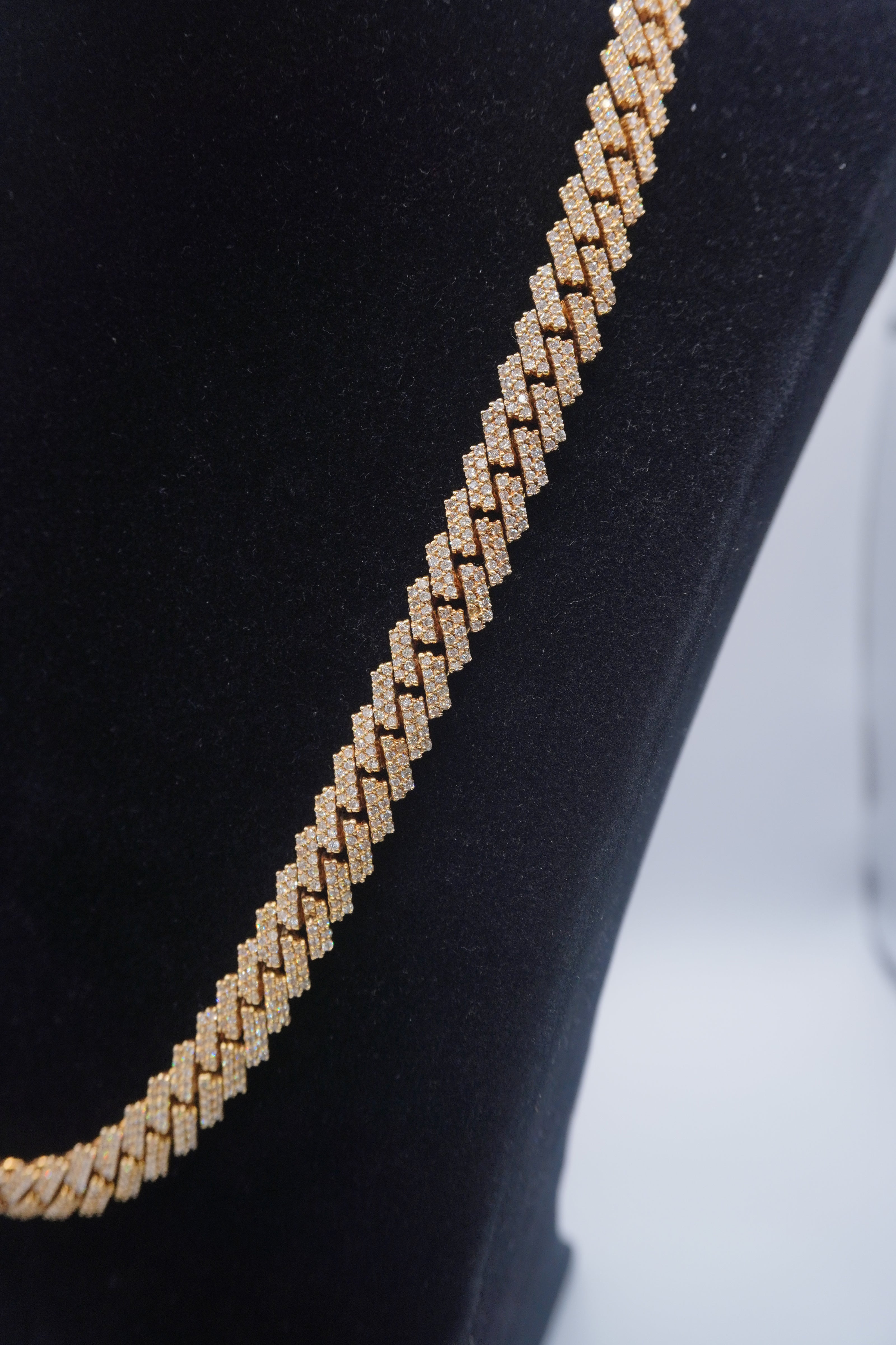 $18000 14K Yellow Gold Cuban chain with Lock 9.7ctw Genuine Natural Diamonds