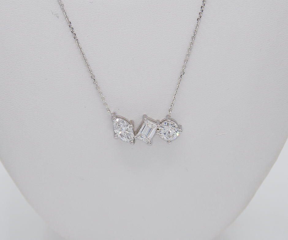 White Gold Orion Constellation Diamond Necklace