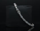 14k Gold Round Cut and Emerald Cut D/VS1 Lab Grown Fancy Tennis Bracelet
