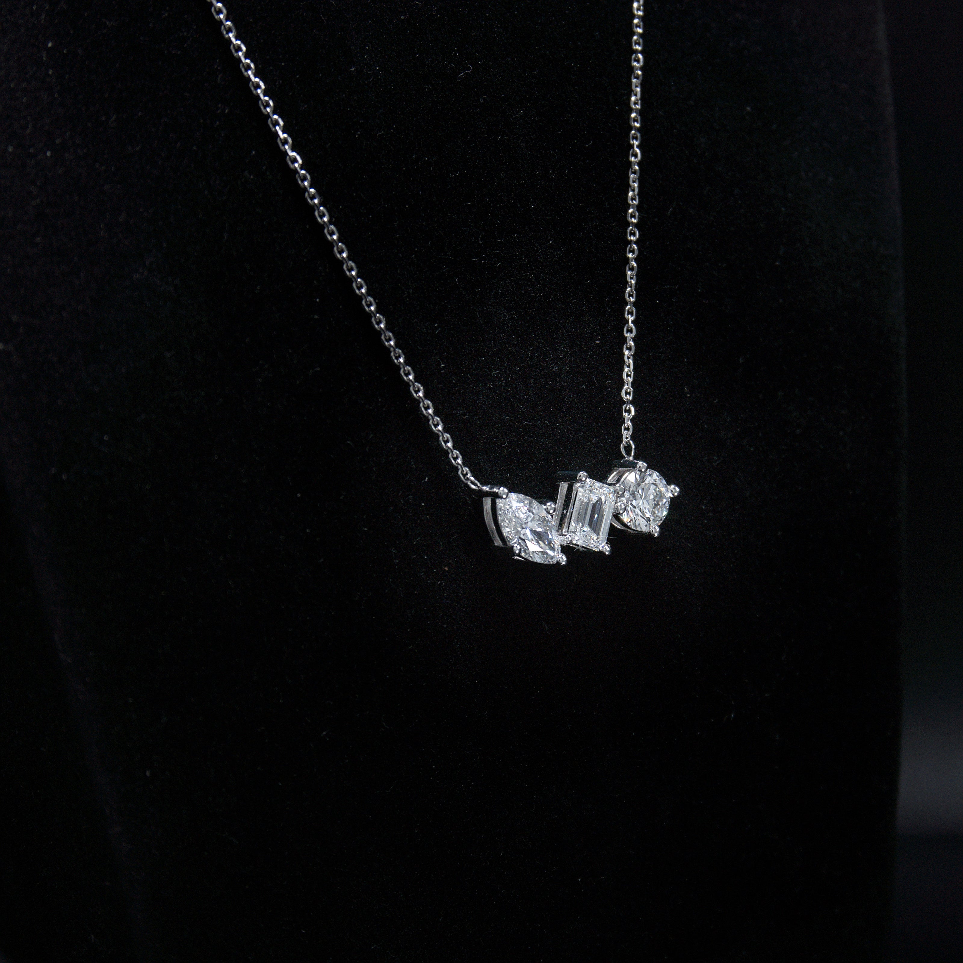 White Gold Orion Constellation Diamond Necklace