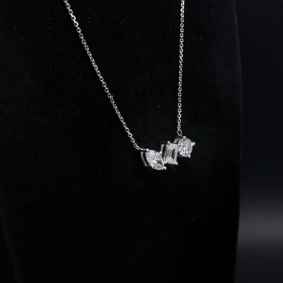 White Gold Orion Constellation Diamond Necklace