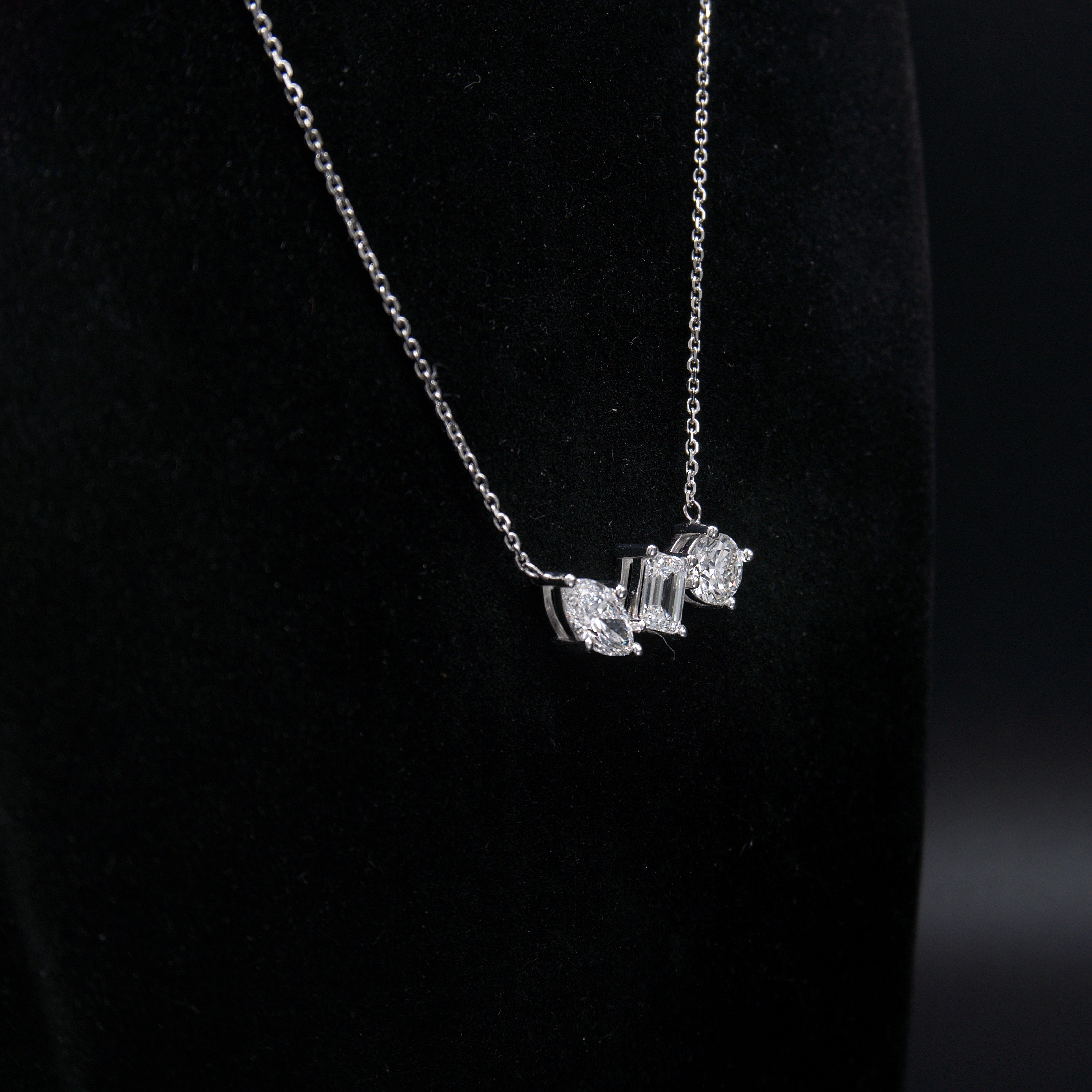 White Gold Orion Constellation Diamond Necklace