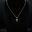 Beautiful 14k Solid Gold Real Natural Diamond Cross Pendant