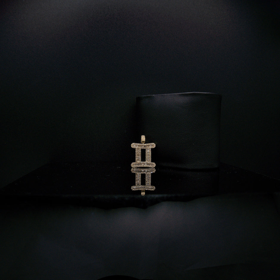 14K Yellow Gold & Natural Diamond Gemini Zodiac Sign Symbol Horoscope Pendant Charm