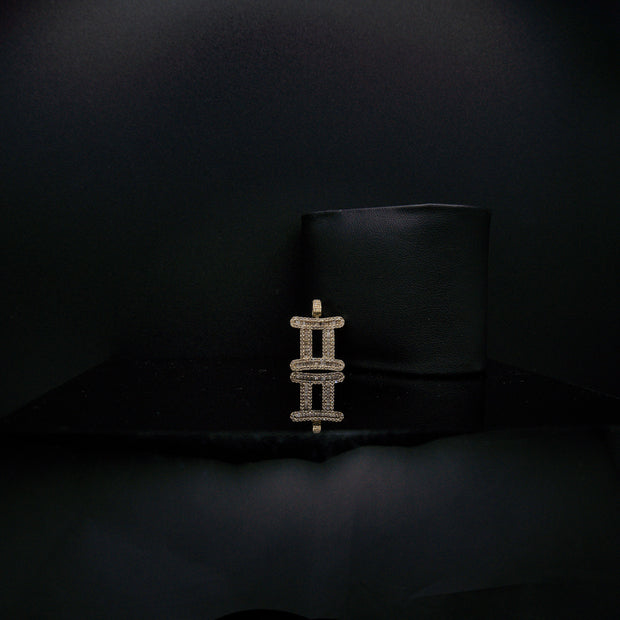 14K Yellow Gold & Natural Diamond Gemini Zodiac Sign Symbol Horoscope Pendant Charm