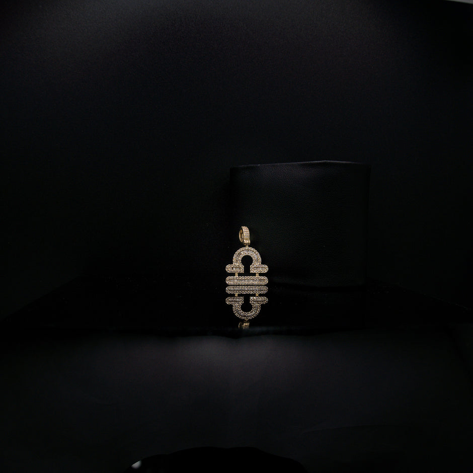 14K Yellow Gold & Natural Diamond Libra Zodiac Sign Symbol Horoscope Pendant Charm