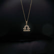 14K Yellow Gold & Natural Diamond Libra Zodiac Sign Symbol Horoscope Pendant Charm