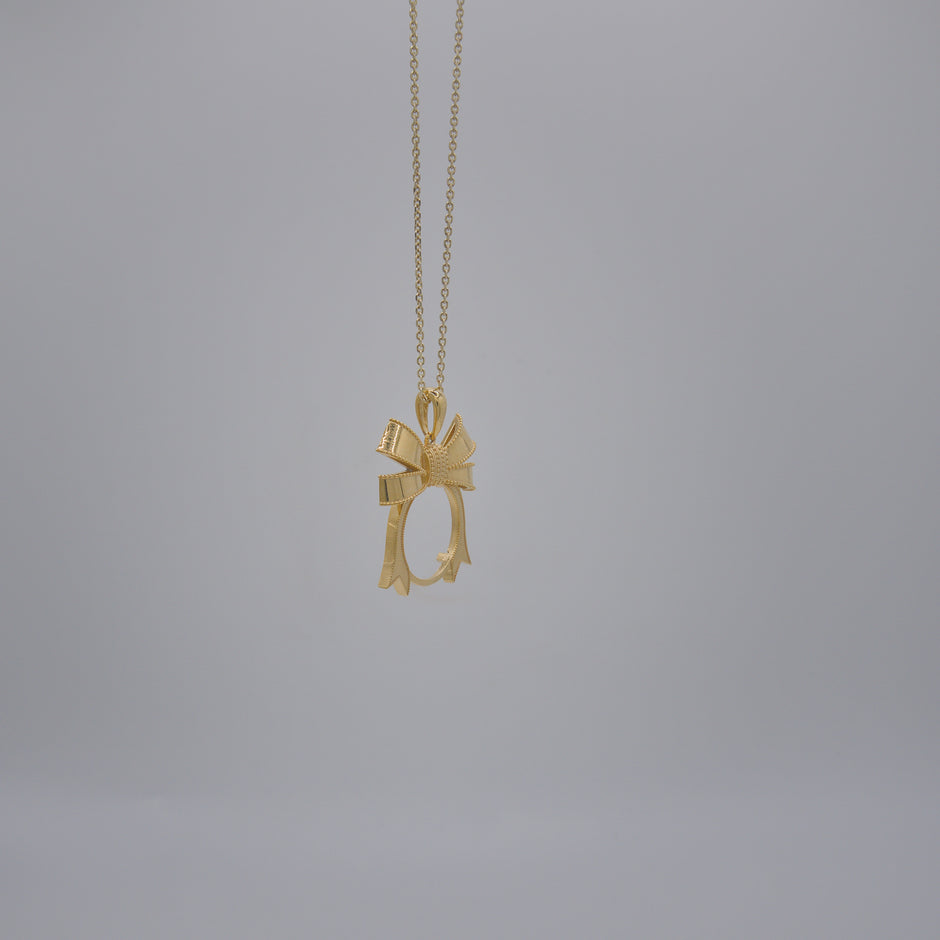 Round Ribbon Photo Pendant