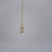 14K Yellow Gold & Natural Diamond Gemini Zodiac Sign Symbol Horoscope Pendant Charm