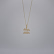 14K Yellow Gold & Natural Diamond Aquarius Zodiac Sign Symbol Horoscope Pendant Charm