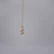 14K Yellow Gold & Natural Diamond Aquarius Zodiac Sign Symbol Horoscope Pendant Charm