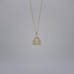 14K Yellow Gold & Natural Diamond Libra Zodiac Sign Symbol Horoscope Pendant Charm