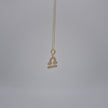 14K Yellow Gold & Natural Diamond Libra Zodiac Sign Symbol Horoscope Pendant Charm