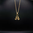 14K Solid Yellow Gold Two Hands 11mm Boxing Glove Pendant