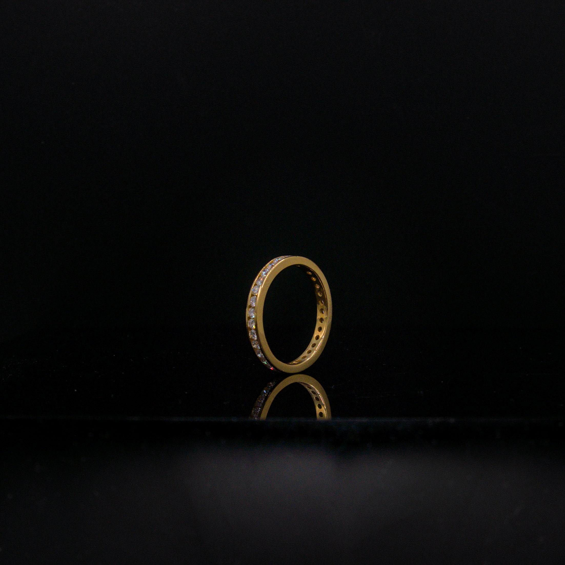 18K Yellow Gold Channel Set Eternity Ring Lab-Grown Diamond