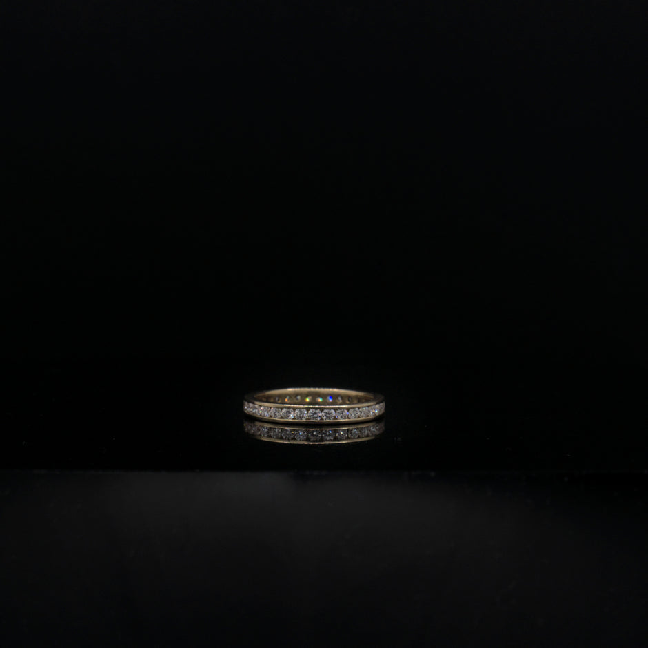 18K Yellow Eternity Channel Set Ring with Lab Diamonds
