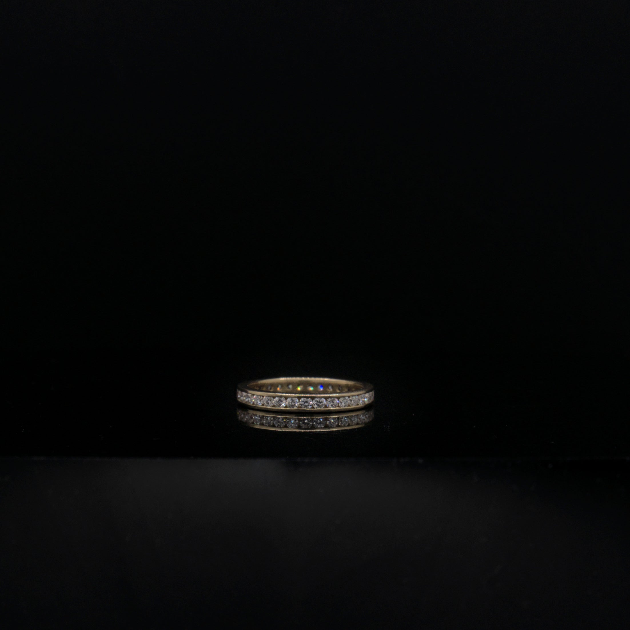 18K Yellow Eternity Channel Set Ring with Lab Diamonds