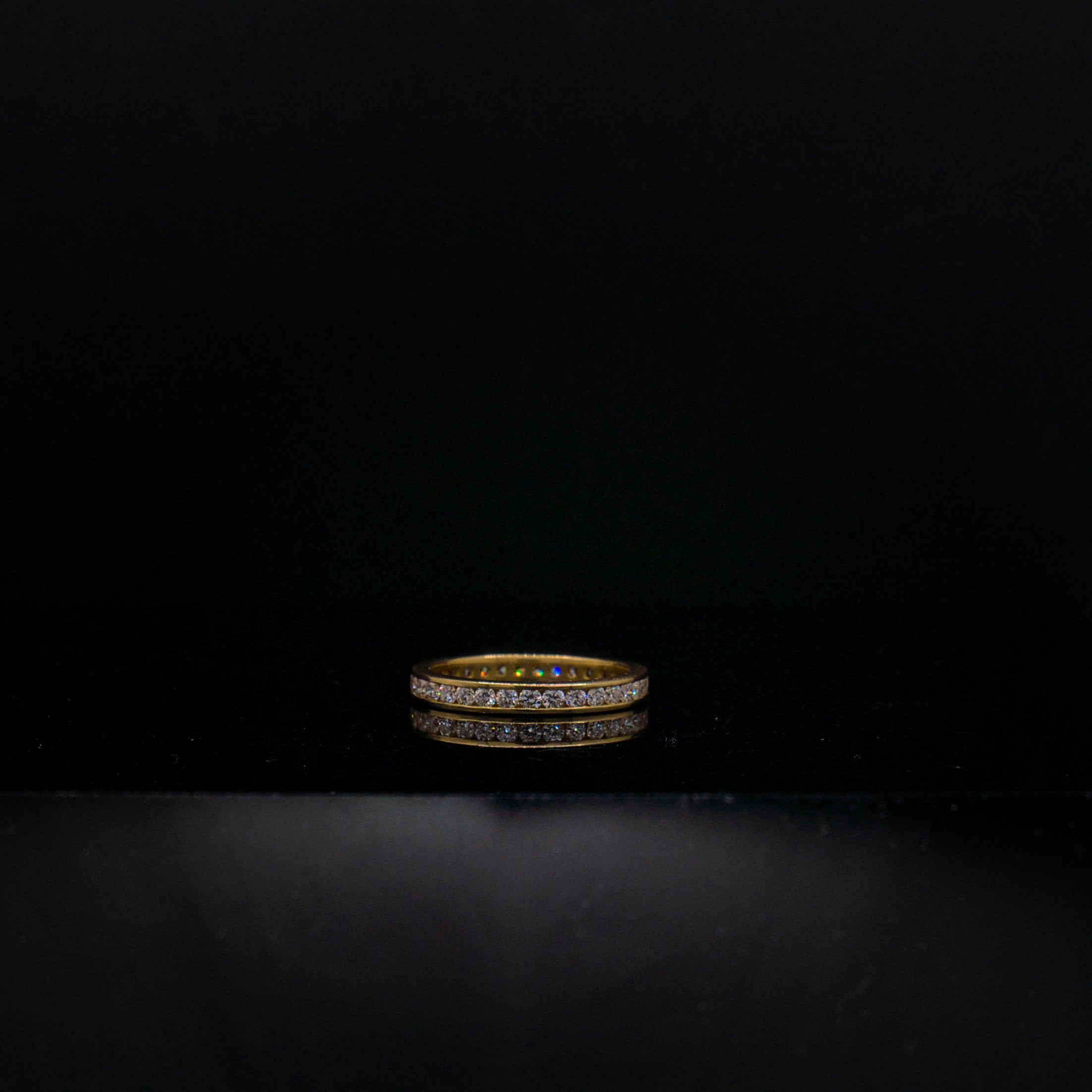 18K Yellow Gold Channel Set Eternity Ring Lab-Grown Diamond