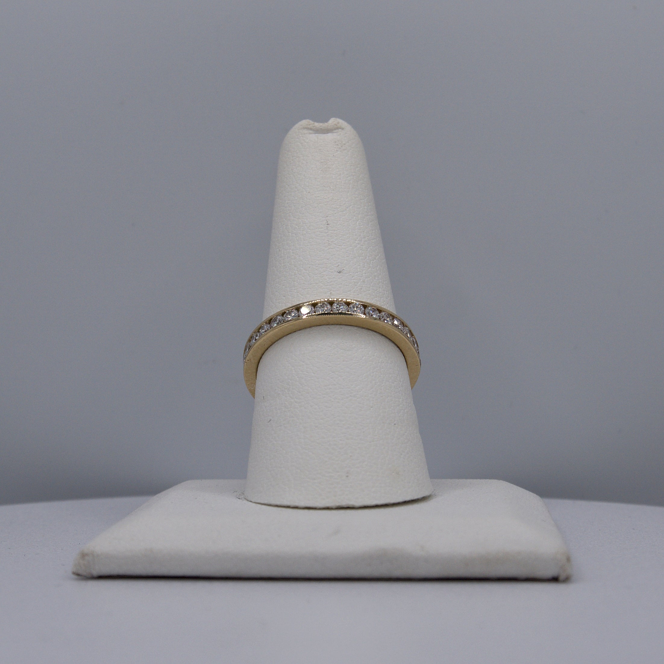 18K Yellow Eternity Channel Set Ring with Lab Diamonds