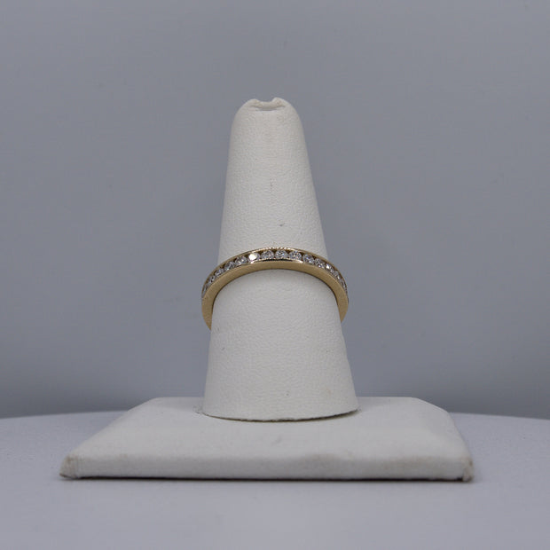 18K Yellow Eternity Channel Set Ring with Lab Diamonds