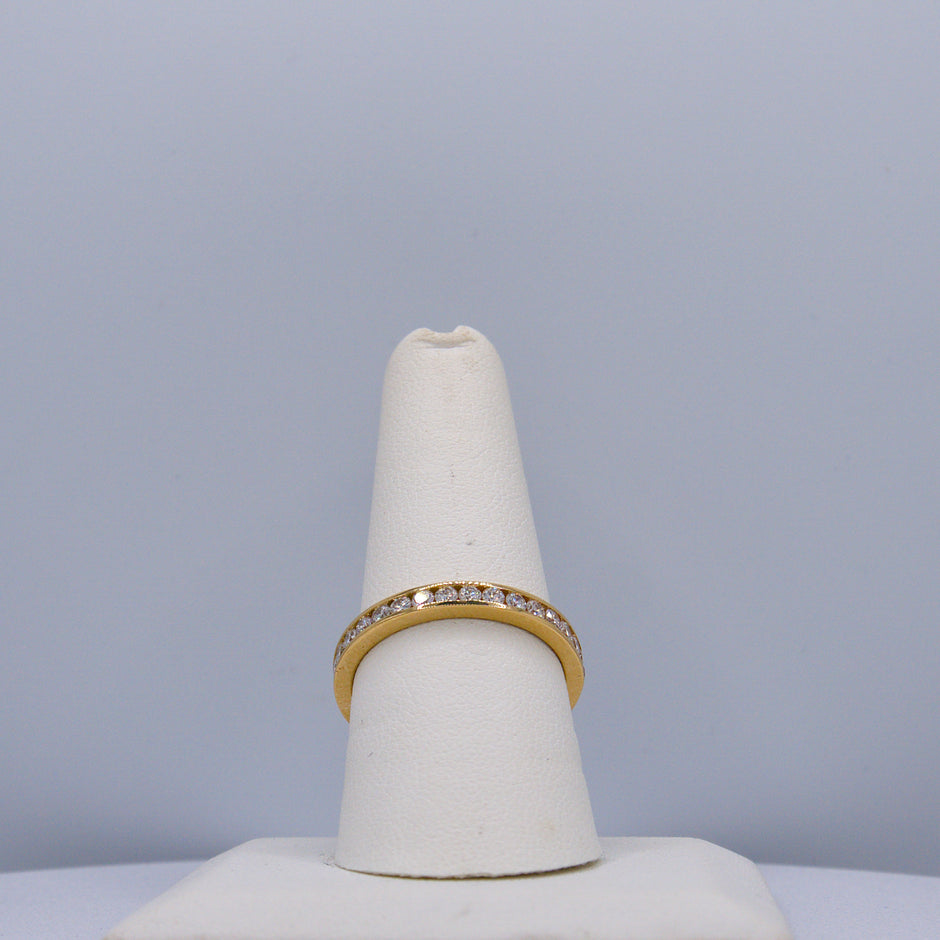 18K Yellow Gold Channel Set Eternity Ring Lab-Grown Diamond