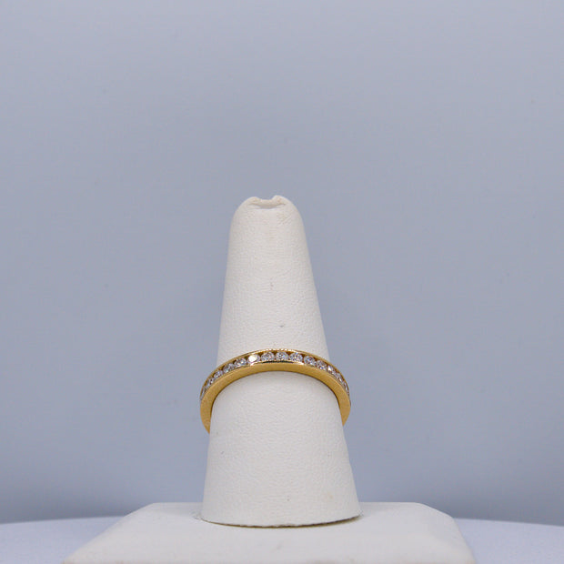 18K Yellow Gold Channel Set Eternity Ring Lab-Grown Diamond