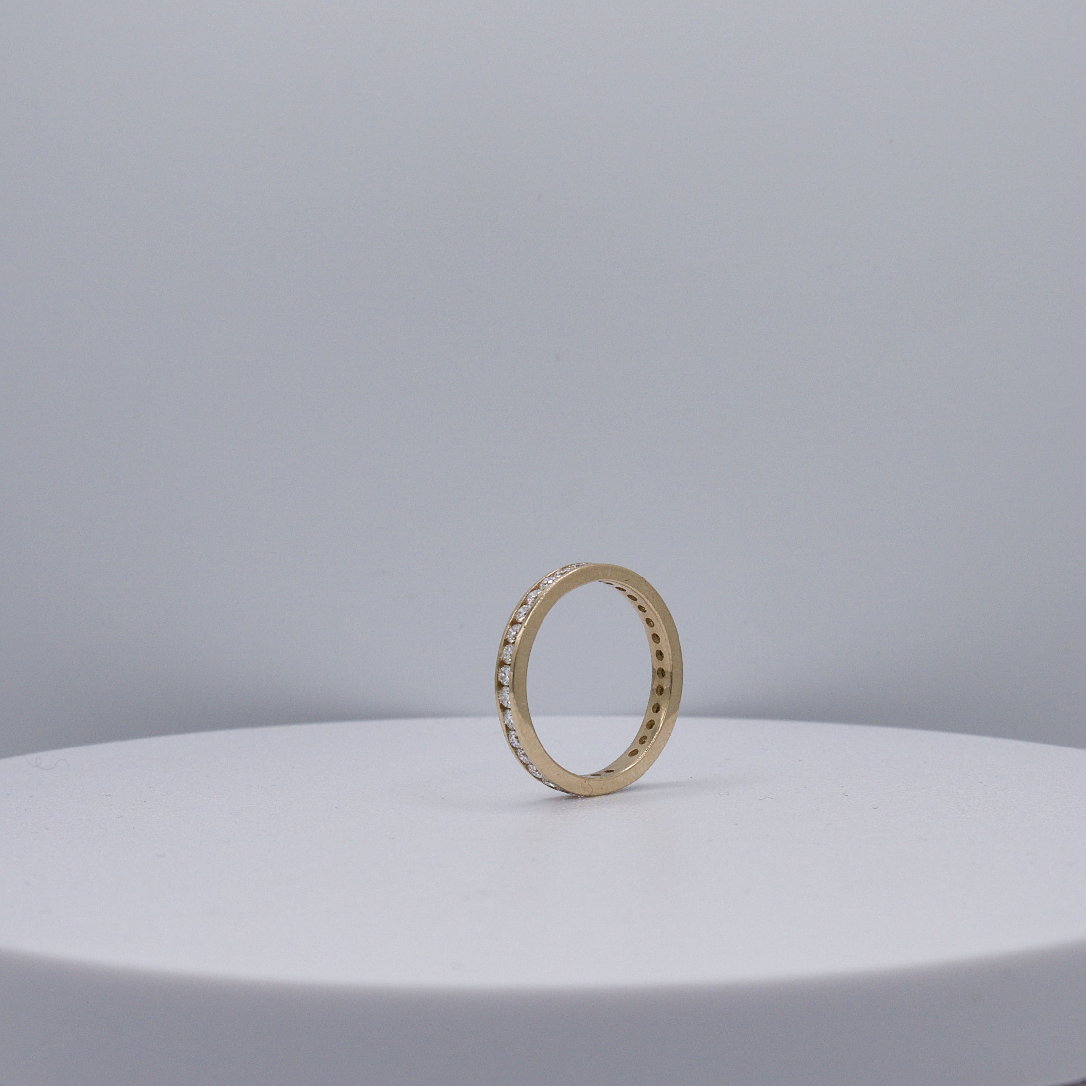 18K Yellow Eternity Channel Set Ring with Lab Diamonds