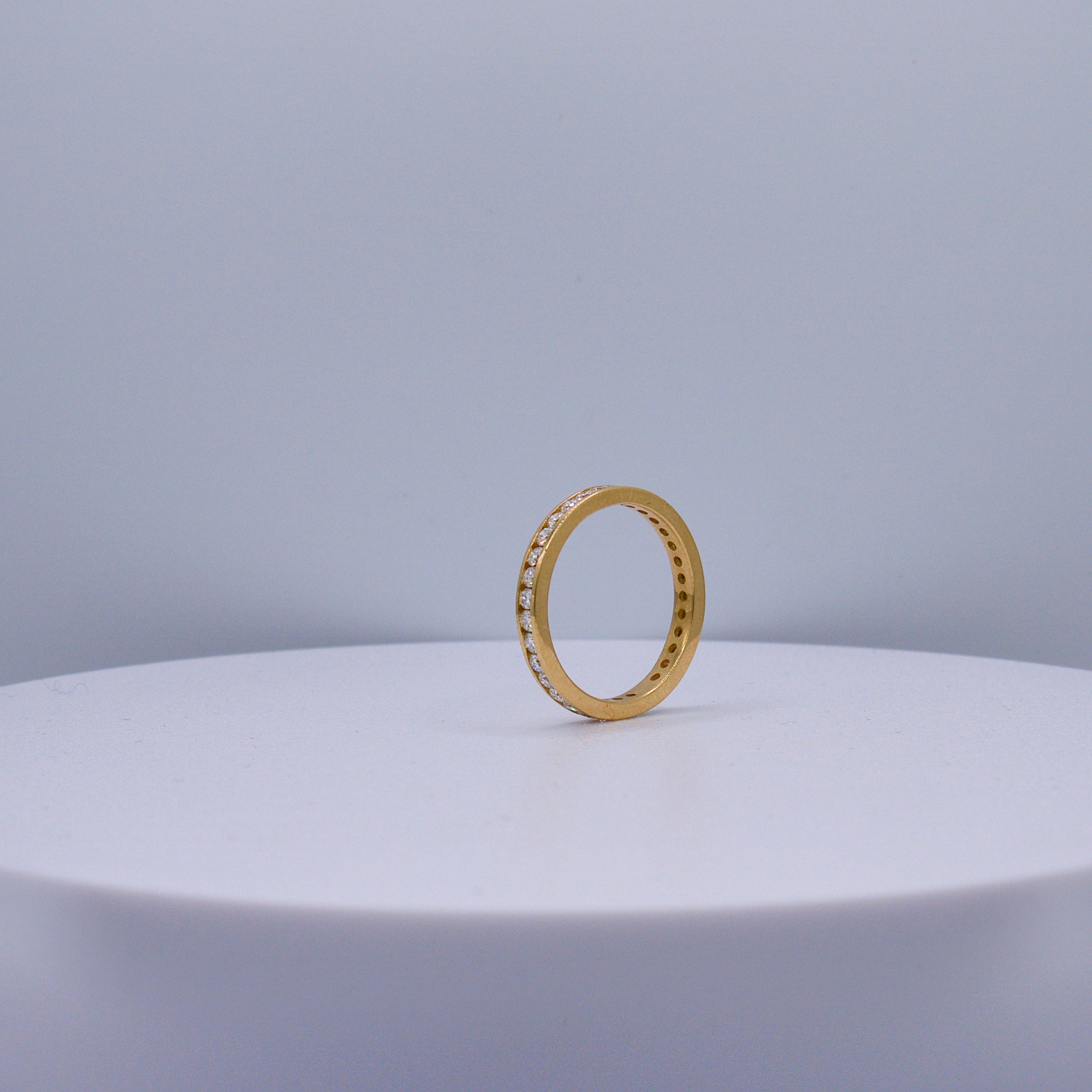 18K Yellow Gold Channel Set Eternity Ring Lab-Grown Diamond