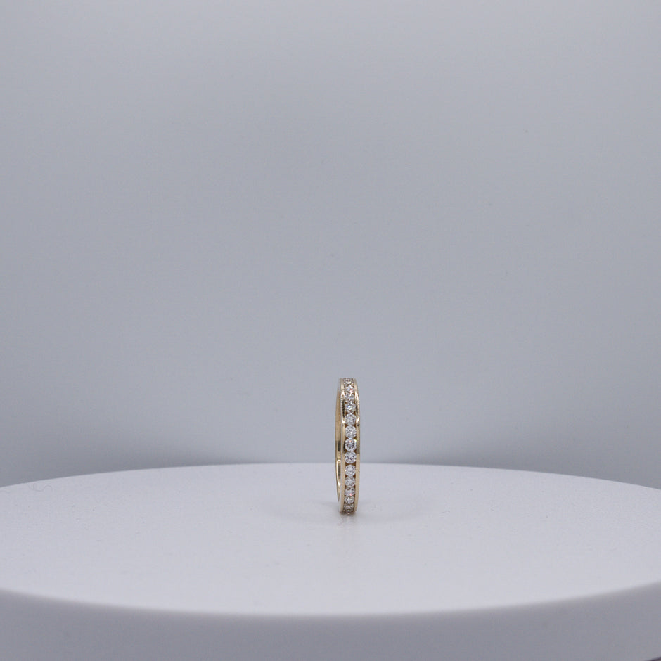18K Yellow Eternity Channel Set Ring with Lab Diamonds