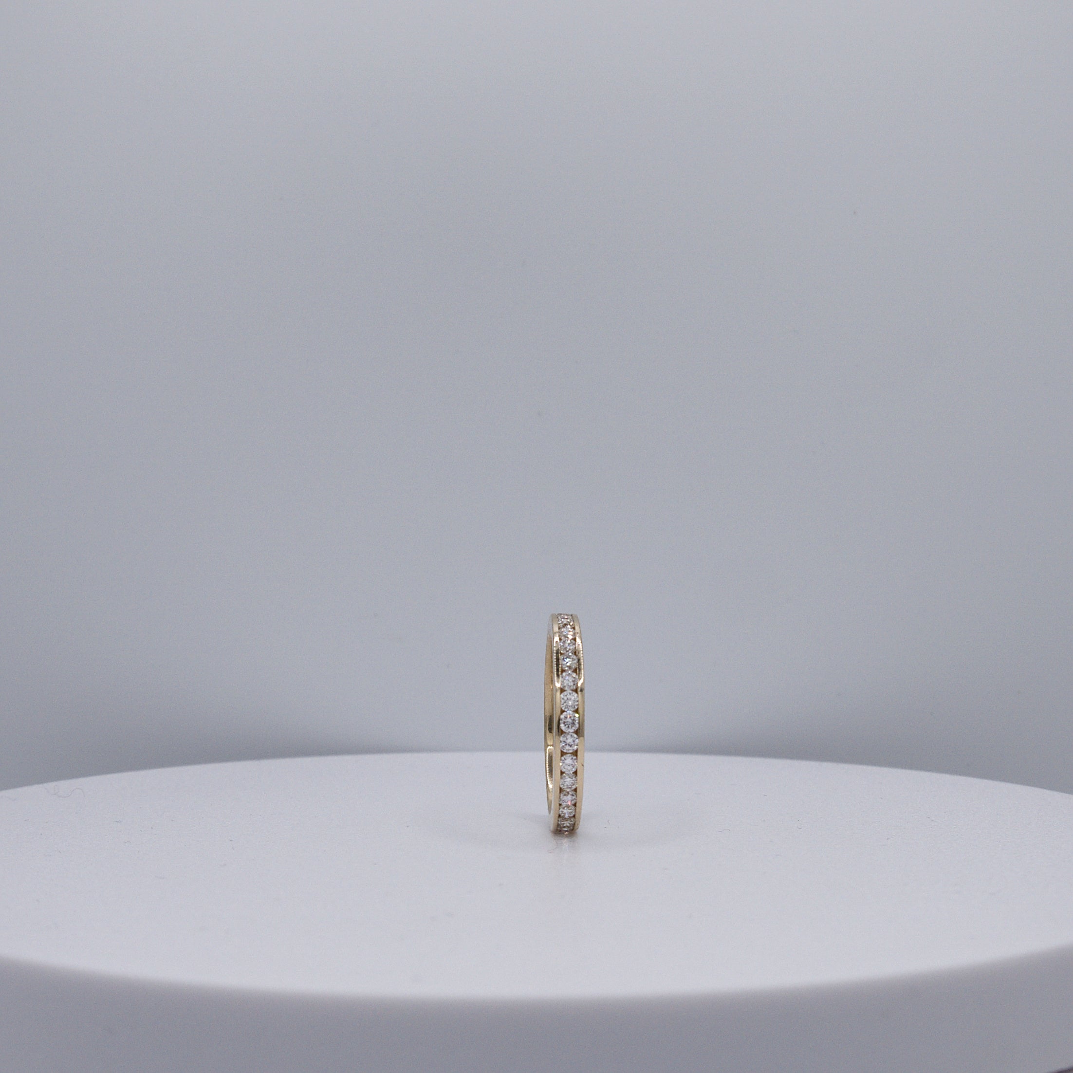 18K Yellow Eternity Channel Set Ring with Lab Diamonds