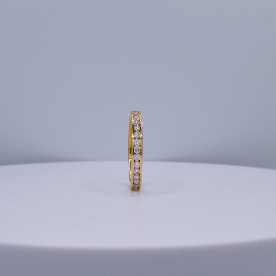 18K Yellow Gold Channel Set Eternity Ring Lab-Grown Diamond