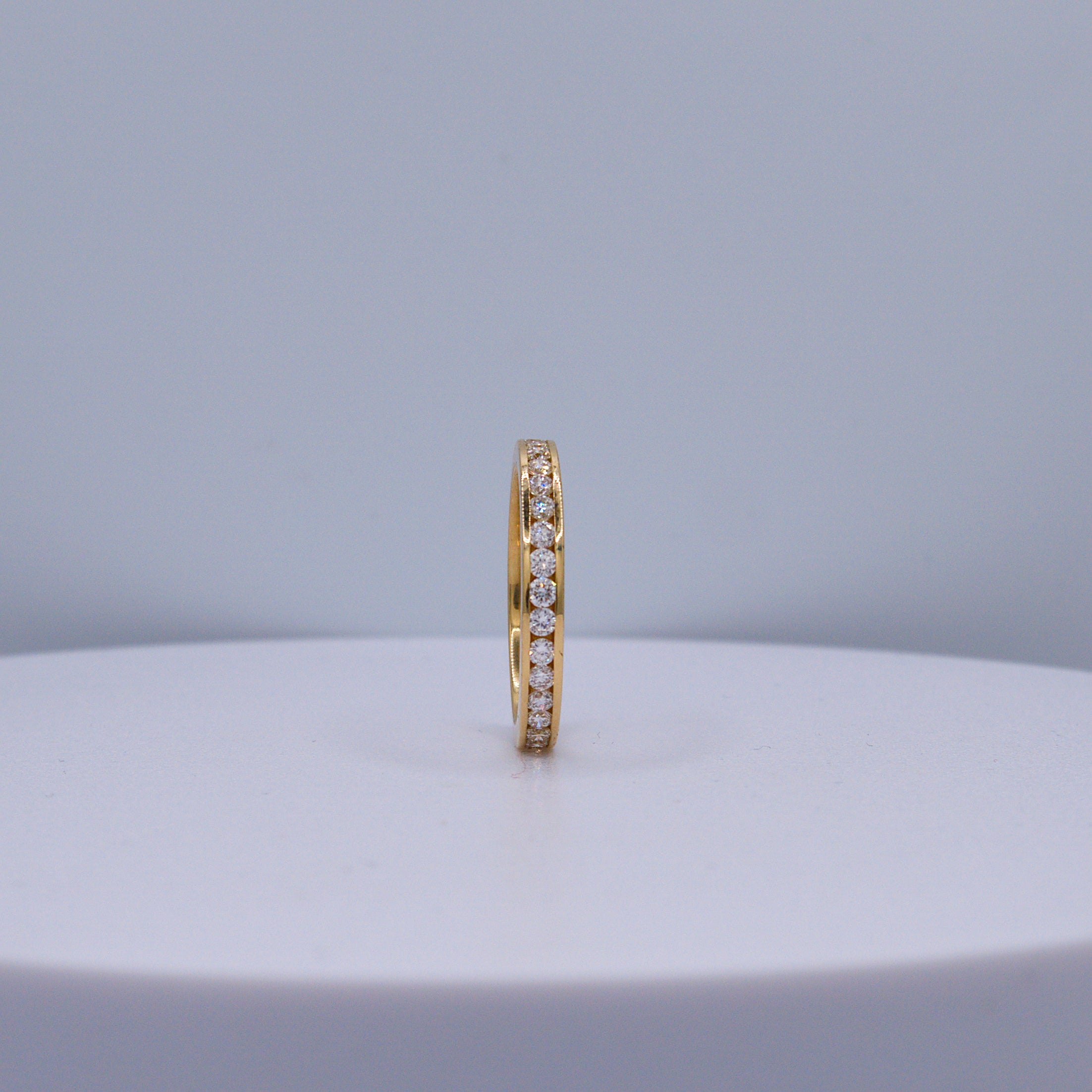 18K Yellow Gold Channel Set Eternity Ring Lab-Grown Diamond