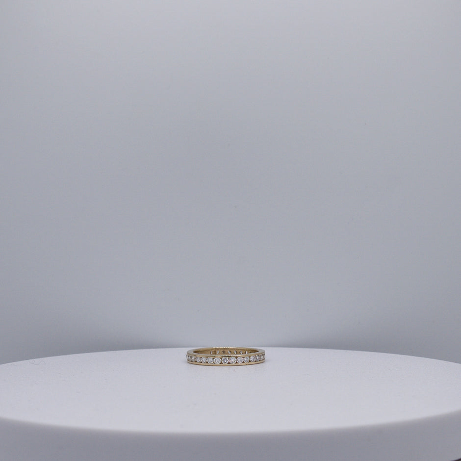 18K Yellow Eternity Channel Set Ring with Lab Diamonds
