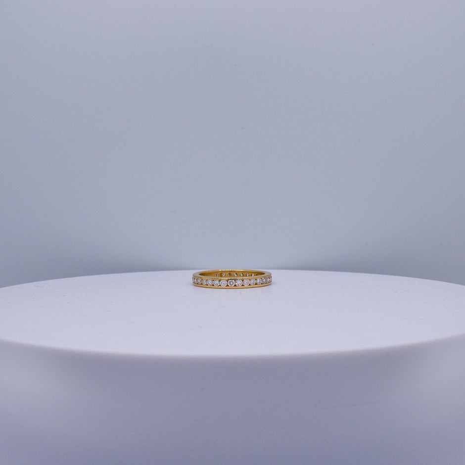 18K Yellow Gold Channel Set Eternity Ring Lab-Grown Diamond
