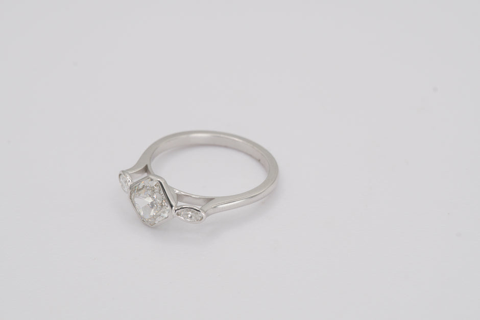 Luxe Cushion Cut Diamond Ring with Marquise Accents