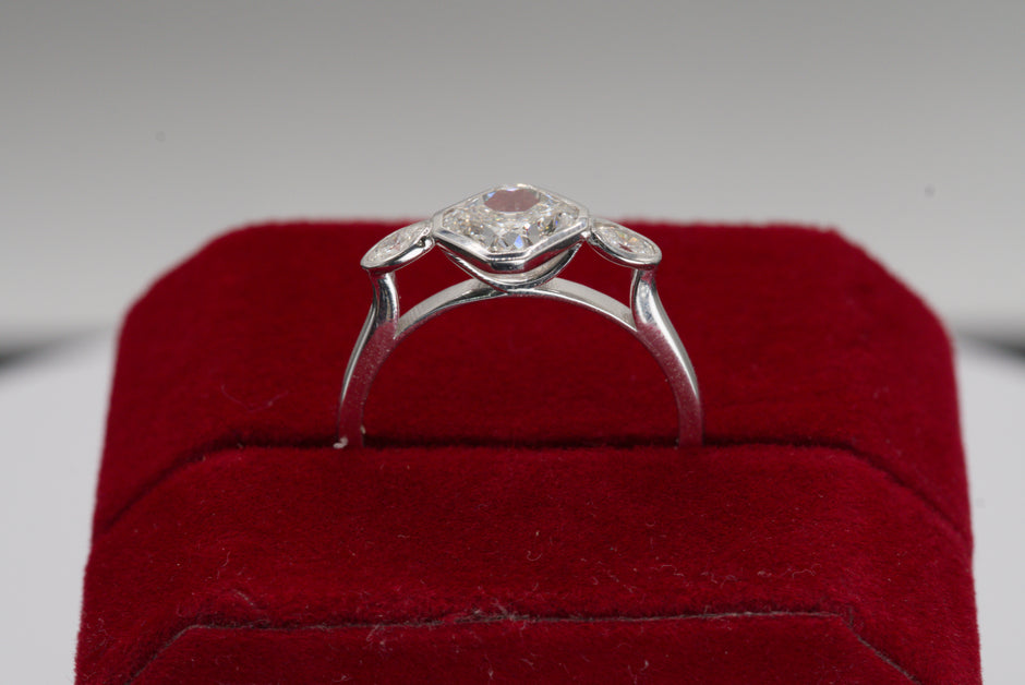 Luxe Cushion Cut Diamond Ring with Marquise Accents