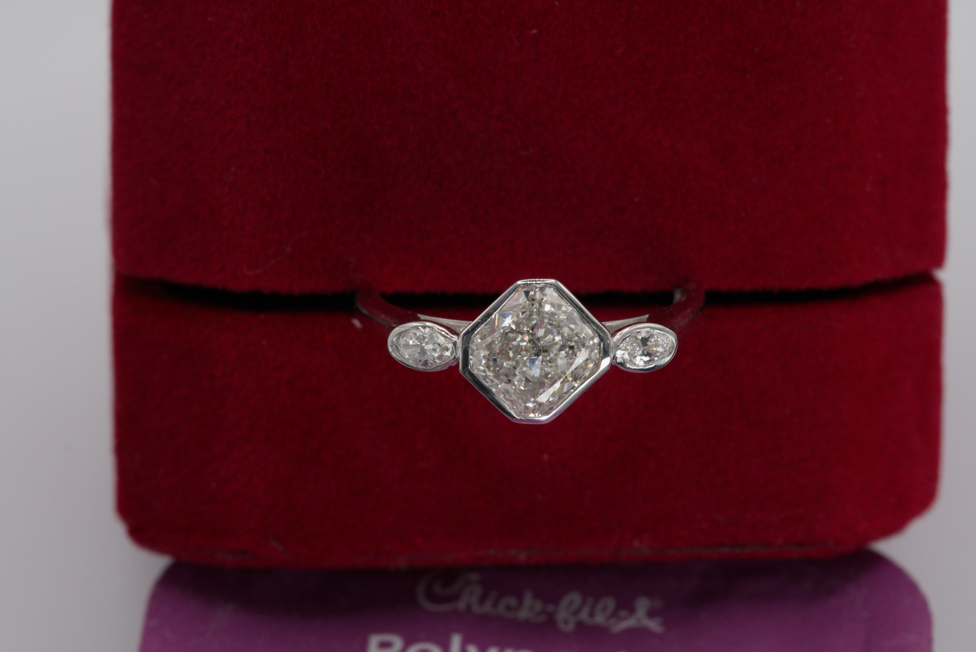 Luxe Cushion Cut Diamond Ring with Marquise Accents