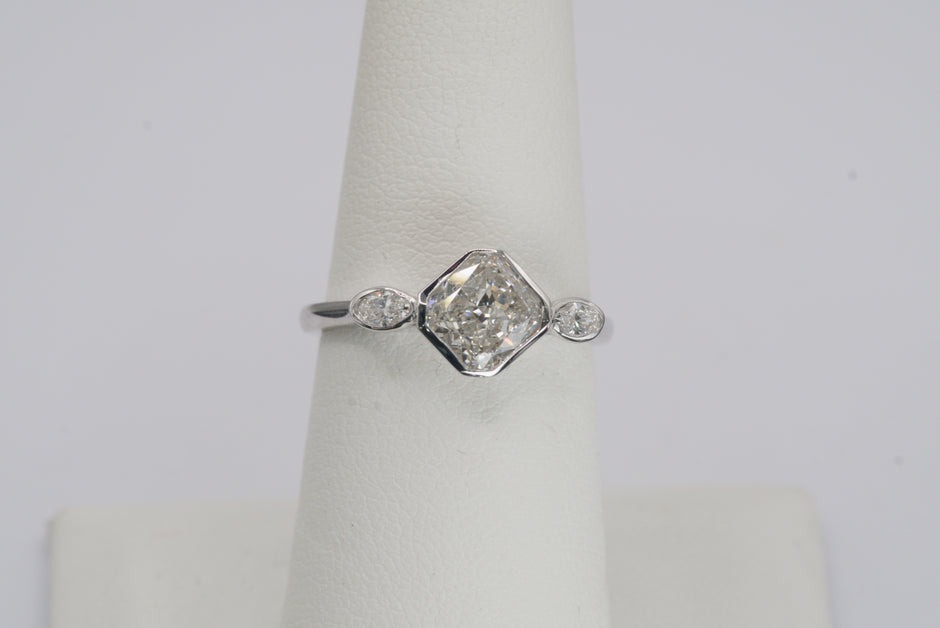Luxe Cushion Cut Diamond Ring with Marquise Accents
