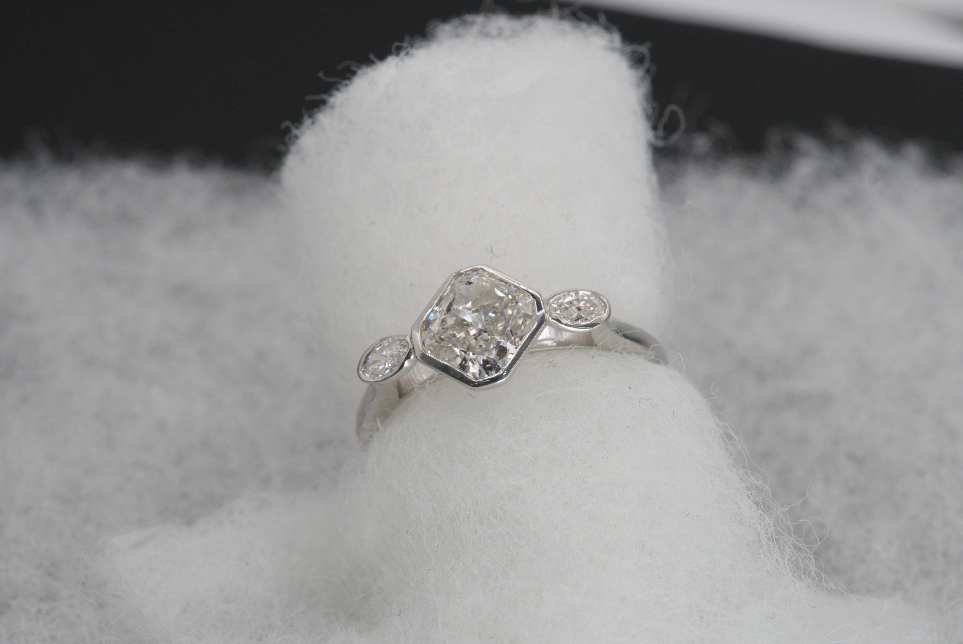 Luxe Cushion Cut Diamond Ring with Marquise Accents
