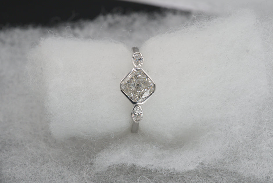 Luxe Cushion Cut Diamond Ring with Marquise Accents