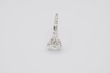IGI Certified Oval Diamond Solitaire Split Shank Ring in White Gold