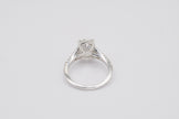IGI Certified Oval Diamond Solitaire Split Shank Ring in White Gold