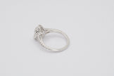 IGI Certified Oval Diamond Solitaire Split Shank Ring in White Gold