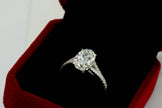 IGI Certified Oval Diamond Solitaire Split Shank Ring in White Gold