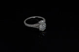 IGI Certified Oval Diamond Solitaire Split Shank Ring in White Gold