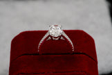 IGI Certified Oval Diamond Solitaire Split Shank Ring in White Gold