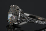 IGI Certified Oval Diamond Solitaire Split Shank Ring in White Gold